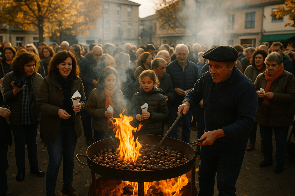 El Magosto llena Caldas de Reis de tradición, fuego y música: una celebración ancestral que sigue muy&nbsp;viva