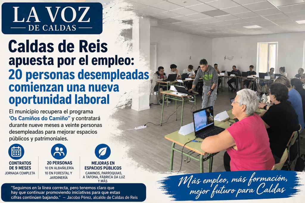 Caldas de Reis apuesta por el empleo: 20 personas desempleadas comienzan una nueva oportunidad laboral